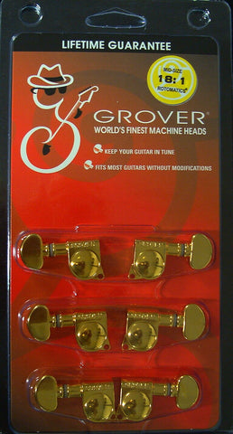 Grover Rotomatic gold 18:1 3 left 3 Right machine heads set 305G