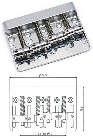 4-string Bass guitar bridge chrome