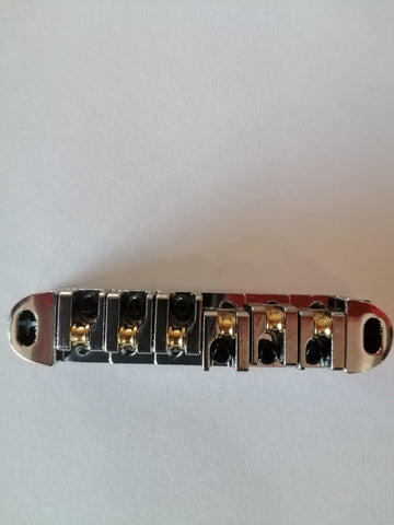 Les Paul style roller bridge Epiphone style tune-o-matic bridge . Chrome 7mm post into wood/post into bridge 4mm