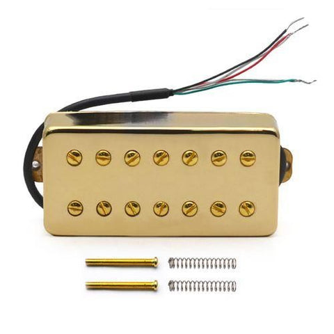 7 String Les Paul Style Humbucker Pickup Available in Neck and Bridge; Chrome, Gun Metal and Gold
