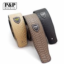 Amumu snakeskin guitar strap in 3 different colours