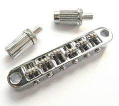Les Paul style roller Tune-O-Matic bridge chrome-post into wood 12mm/post into bridge 6mm
