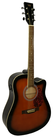 Gewa acoustic / electric guitar cutaway sunburst guitar. VGS D-10CE