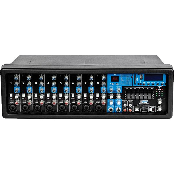 Hybrid M12218DBT 8 Channel powered mixer 2x300W RMS – Thundercloud