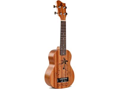 Grape soprano family engraved pattern Mahogany ukulele GKS-45C