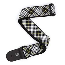 Planetwaves T20W1503 woven guitar strap -Tartan black/white