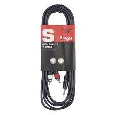 Stagg 3M 3.5mm stereo to 2RCA cable- STAG SYC3 MPSB2CM E