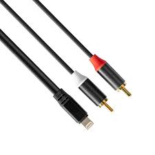 Rubiqube IPDRC lightning-2 X RCA , 1.8m black cable- CABRUB002