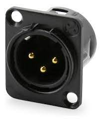 Tecnix connector chassis mount XLR male- Black