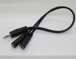 Cyberdyne 3.5mm stereo male to 2 x 3.5mm stereo female cable (30cm)-CZK-1029