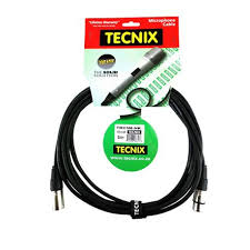 Tecnix XLR male to XLR female microphone cable in 5 or 10M