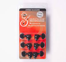 Grover 102-18BC machine heads set black chrome