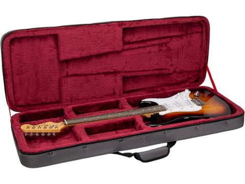 Crossrock Rectangular Electric Hard Foam Guitar Case Black (Guitar not Included)