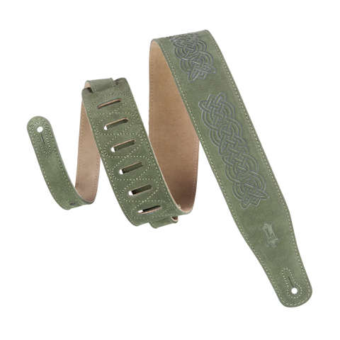 Levy 2.5" Suede Guitar Strap Celtic Green