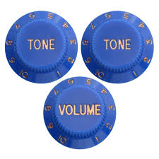 Control knob Strat style in different colours-per set of 3(1vol 2 Tone)