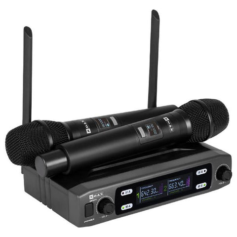 Xmax DFH-1 Dual Handheld Fixed Frequency Wireless Microphone System