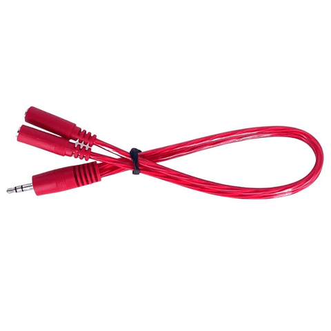 Cyberdyne 3.5mm stereo male to 2 x 3.5mm stereo female cable (30cm)-CZK-1029