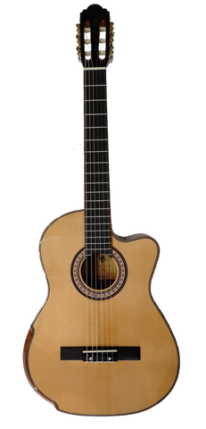 Thu'um 4/4 size Spruce Top Rosewood Back and Sides Classical Guitar with Armrest