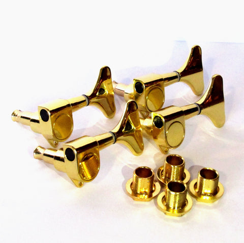 Dr Parts bass machine heads diecast gold 4 L modern style for righthanded bass