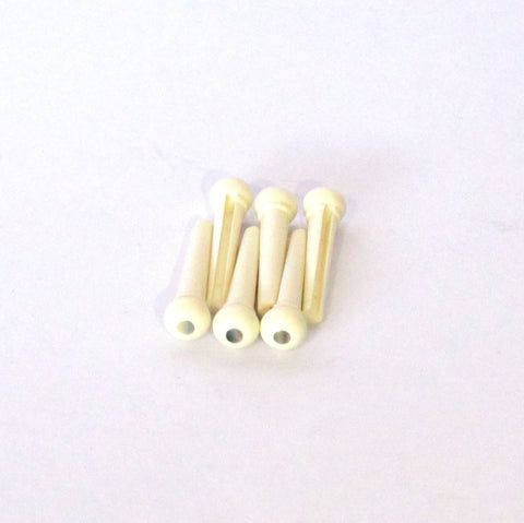 Bridge Pins ivory or black pvc with shell dot set of 6