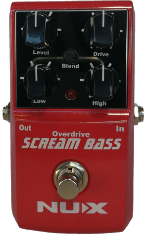 Nux Scream Bass Overdrive Effect Pedal- shop soiled