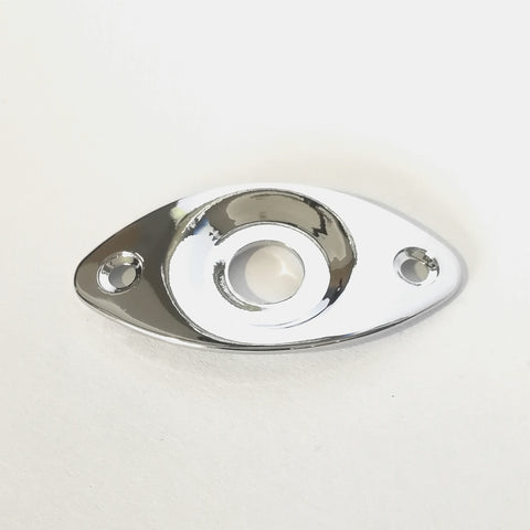 Jack Socket Plate Telecaster Style oval chrome recessed