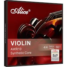 Alice set of synthetic core violin strings AWR10