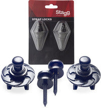 Stagg straplocks in chrome , black or gold- STAG-SSL1