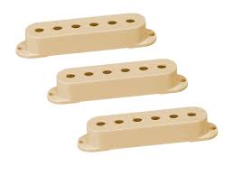 Mighty Mite set of strat single coil pickup covers in 2 colours