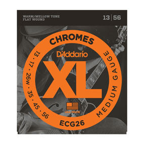 D'Addario Jazz Guitar 6 String Chromes Flat Wound Strings 0.11 , 0.12 or 0.13 Gauge