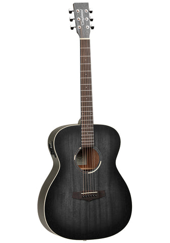 Tanglewood TWBBOE Blackbird Folk Smokestack black satin acoustic/electric guitar with bag